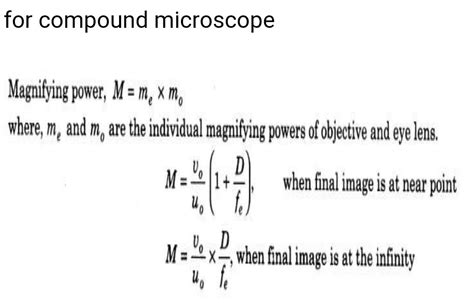 formula for microscope magnification.
